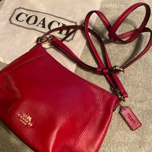 Authentic Coach red handbag w protective pouch-GREAT VALENTINES GIFT!!